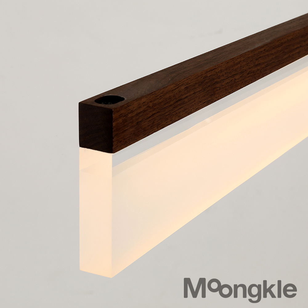 뭉클조명 헤이즈 LED 식탁등 원목 월넛 850 펜던트 조명