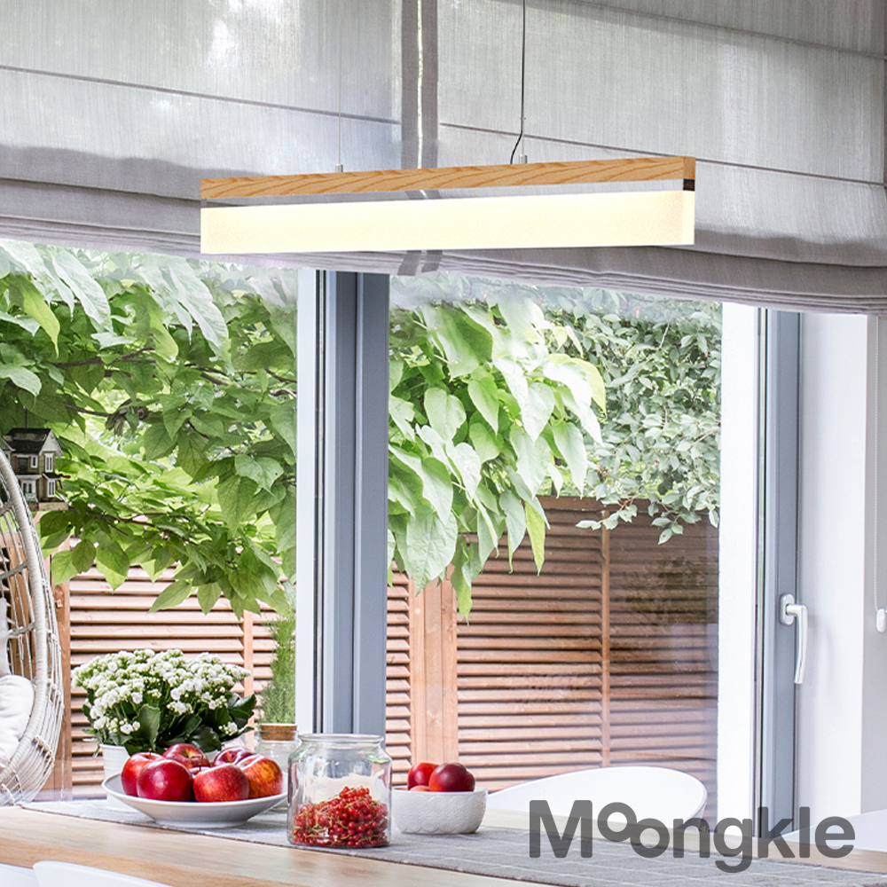 뭉클조명 헤이즈 LED 식탁등 원목 월넛 850 펜던트 조명