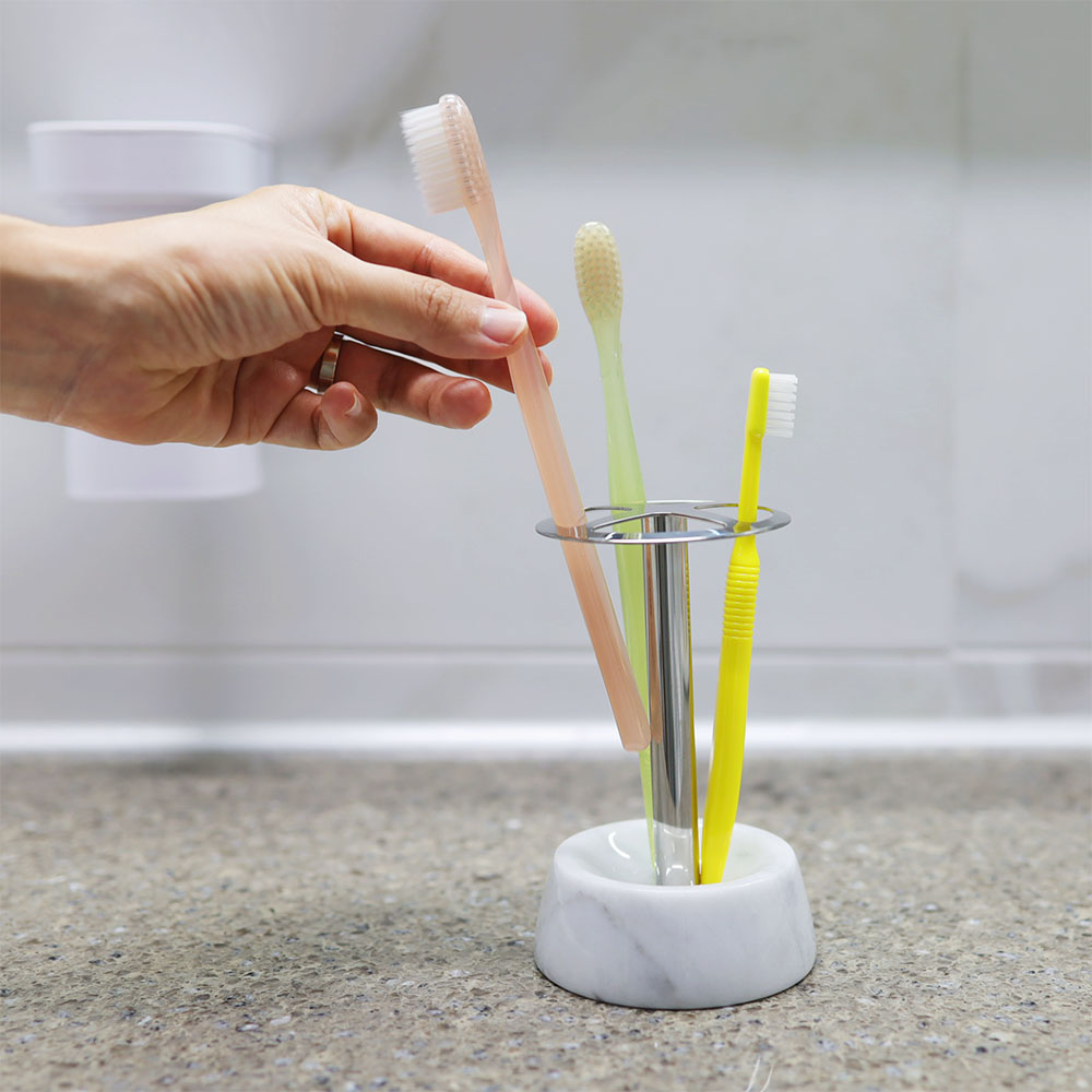 대리석 칫솔꽂이 스테인리스 칫솔통