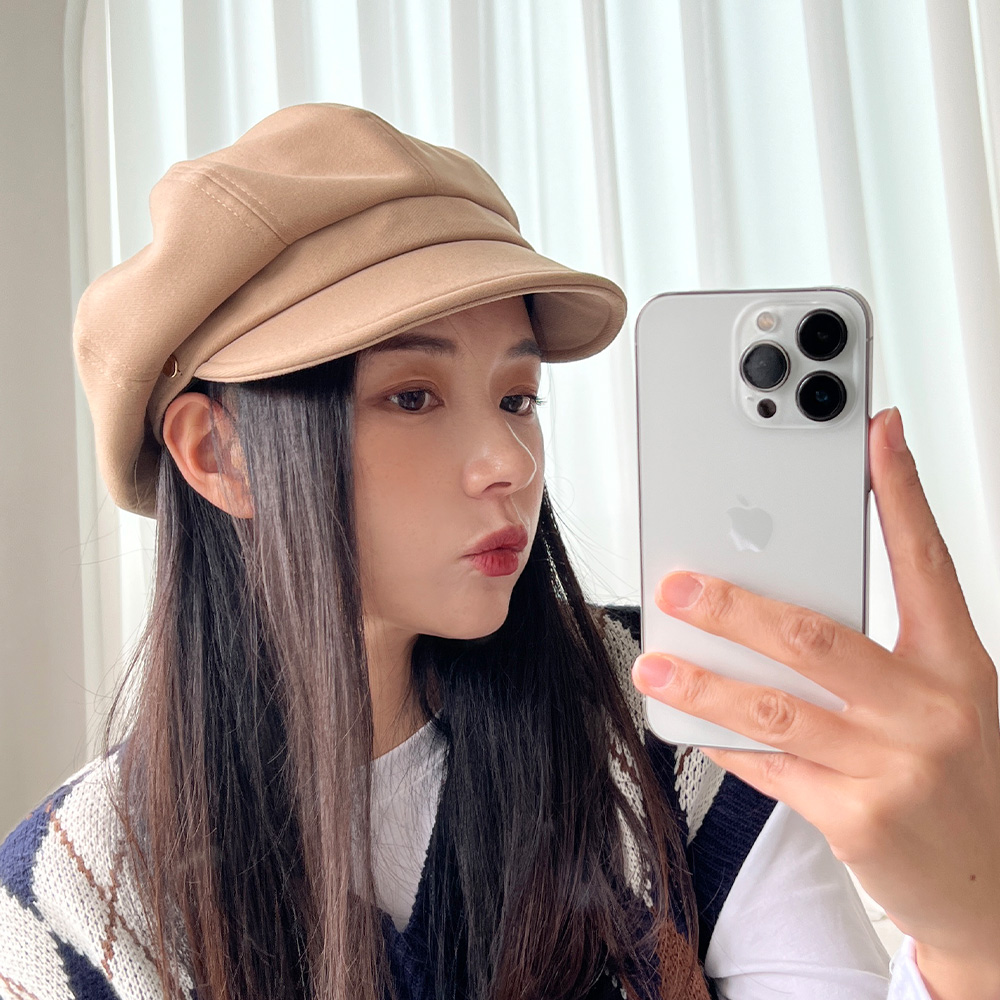 소프트 금장 브레드 팔각모자 여성 헌팅캡 - 상품 이미지
