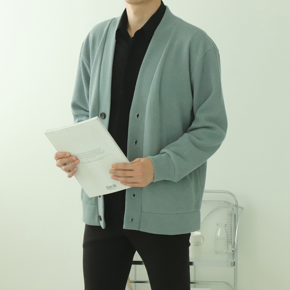 남자가디건 빅사이즈 오버핏 커플 니트 가디건 - 상세 이미지 3