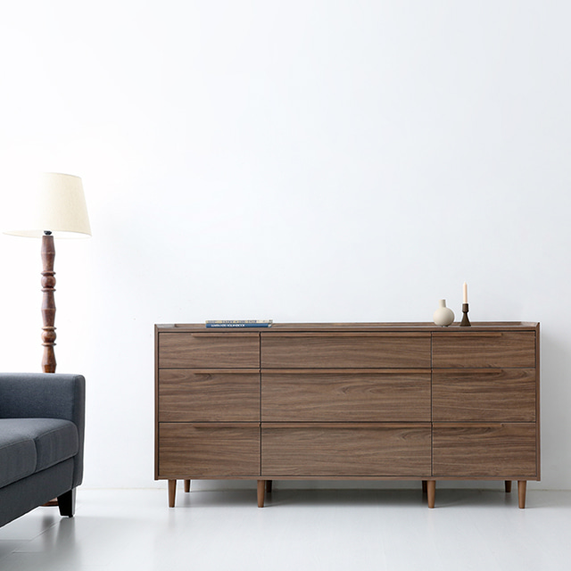 밀캄 콘솔수납장 17585 CHM85175 1750x500x850mm, 3단, 미들브라운 8914.8849 - 상세 이미지 5