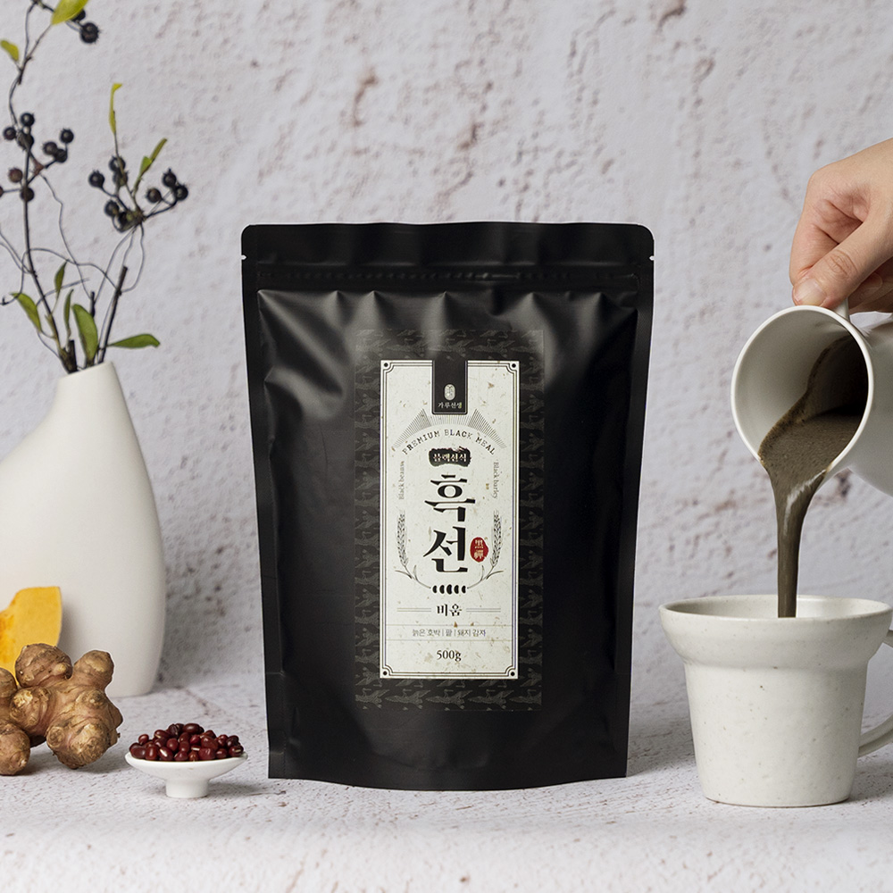 가루선생 흑선 비움 국산 블랙 푸드 선식 아침식사대용 검은콩 단백질 쉐이크 500g