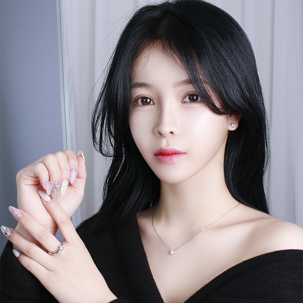 3부 천연 다이아 목걸이 우신 G VVS1 인비져블 프로포즈 결혼 기념일 여자 친구 선물 - 상세 이미지 2