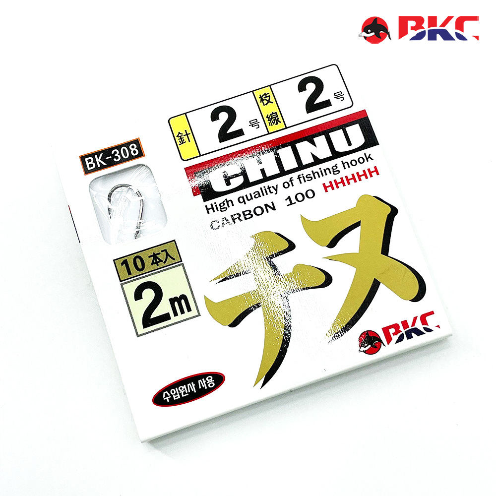 지누바늘 카드 원투 카본 감성돔묶음바늘 채비 2M BK-308