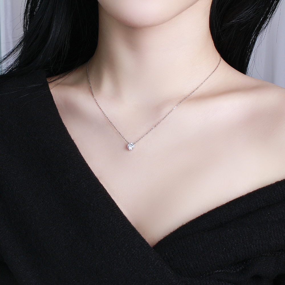 5부 천연 다이아 목걸이 우신 VVS1 인비져블 프로포즈 결혼 기념일 여자 친구 예물 - 상세 이미지 2