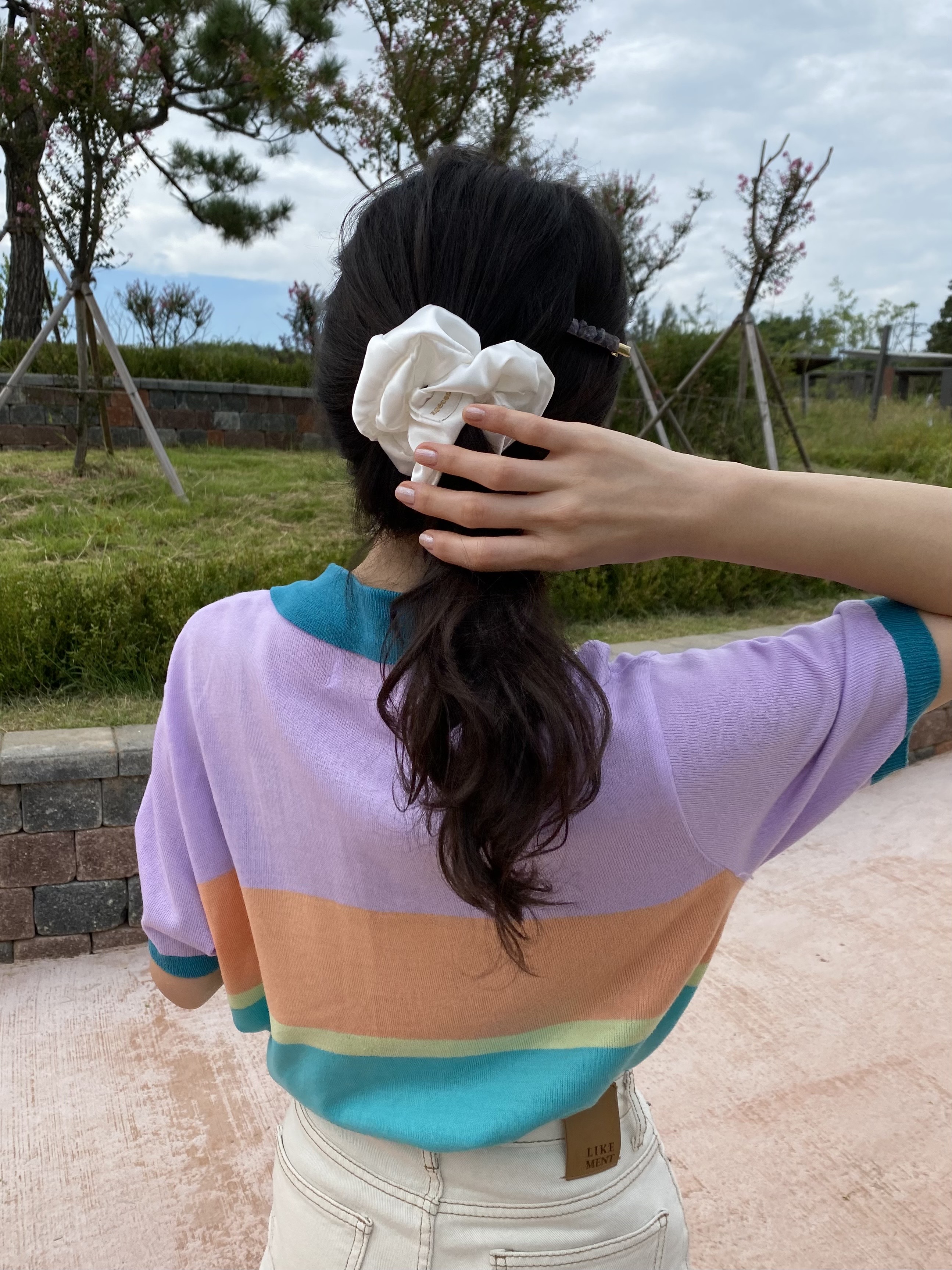 샤이니 댕기스크런치 곱창 머리끈 만들기 제니 똥머리 밴드 스프링 초등학생 - 상세 이미지 4