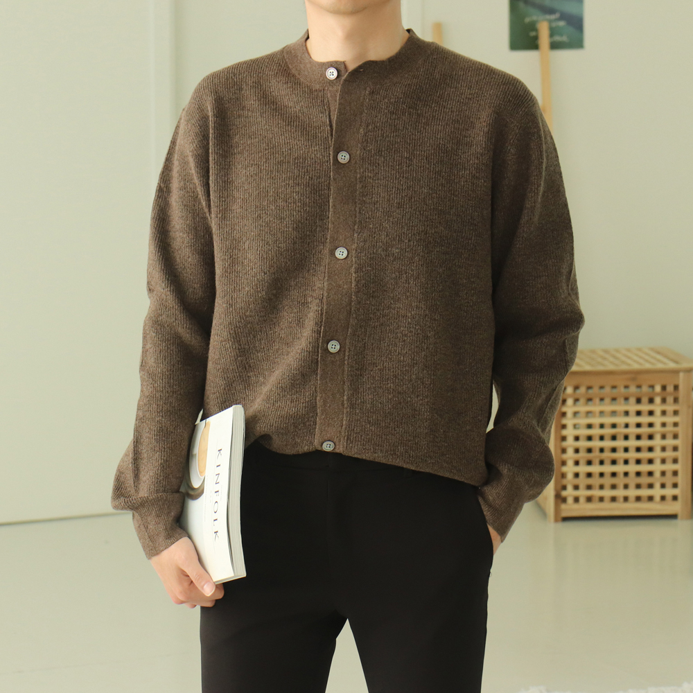 남자가디건 하찌 라운드 캐시미어 가디건
