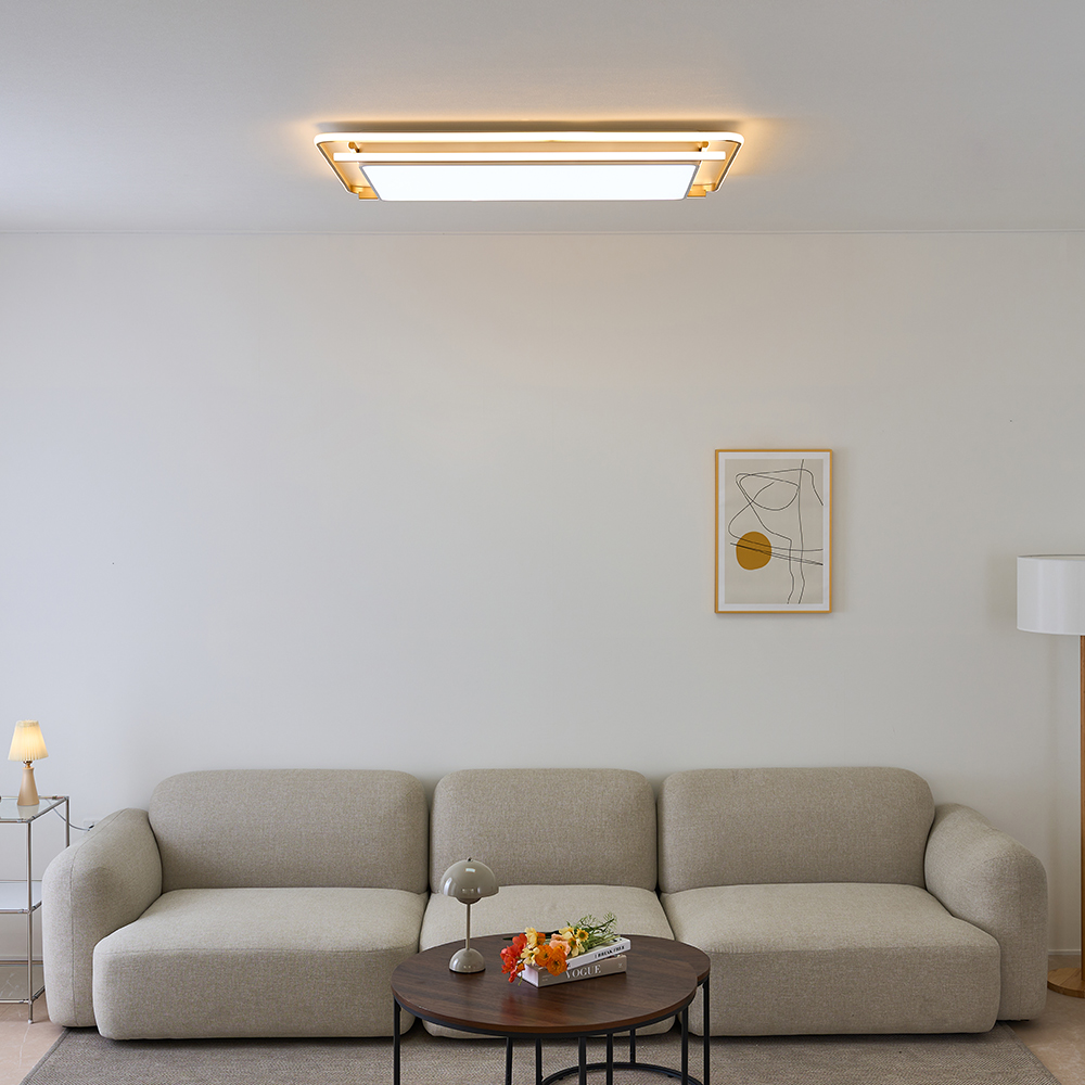 LED등 LED거실등 조명 라운 스퀘어 200W 플리커프리 전등 - 상세 이미지 3