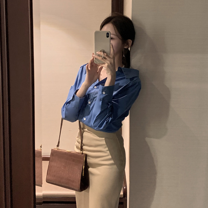 (국내제작)센슈얼 옆셔링 일자 롱 스커트 sk5978 이미지 3