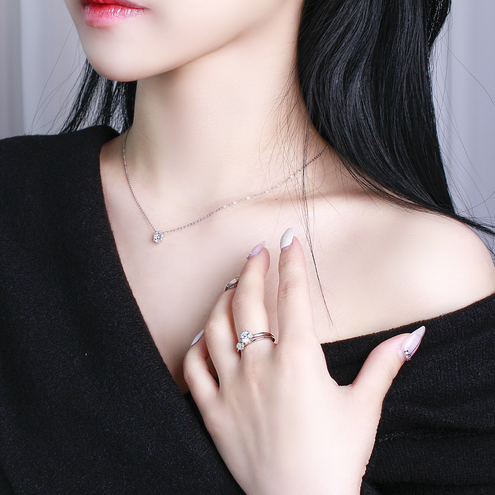 5부 천연 다이아 목걸이 우신 VVS1 인비져블 프로포즈 결혼 기념일 여자 친구 예물 - 상세 이미지 4