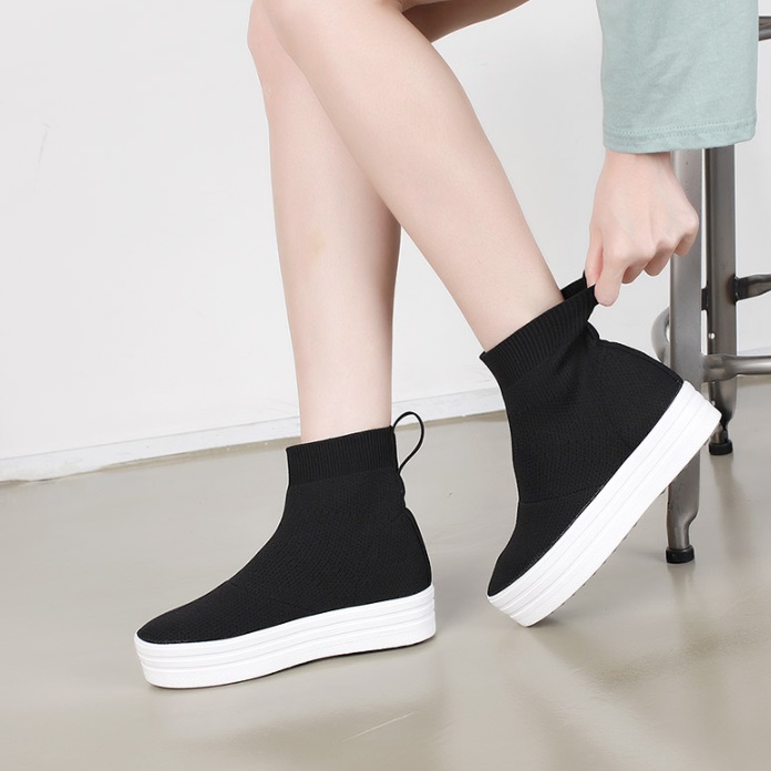 블랙 스판 스웨이드 털 안감 여자 겨울 워커 부츠 앵글 여성 통굽 여자 삭스 워커 코디