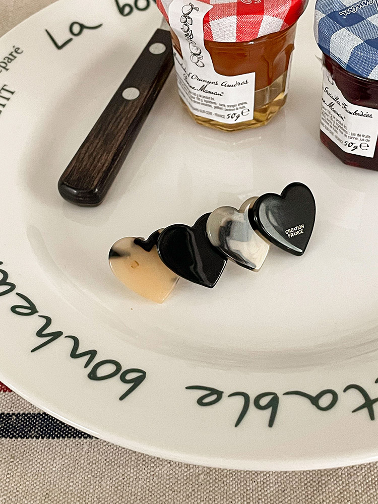 하트 헤어클립 옆머리 자동핀 프랑스 스타일 헤어악세사리 셀프 헤어핀 헤어클립 추천