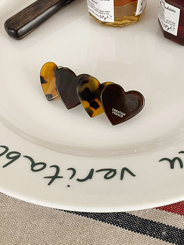 하트 헤어클립 옆머리 자동핀 프랑스 스타일 헤어악세사리 셀프 헤어핀 헤어클립 추천