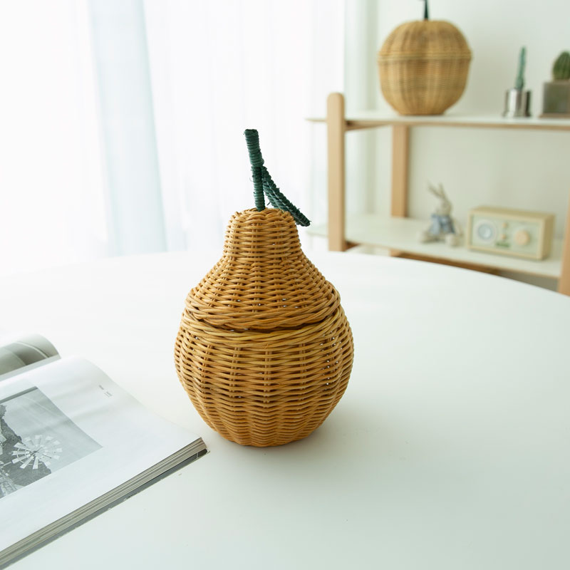 한라봉 라탄수납함 과일모양 미니 커피보관함 다용도 바구니 소품함 정리함