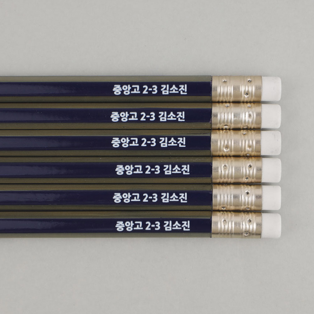 이름 각인연필 주문제작 네임연필 2B 6자루파버카스텔 골드