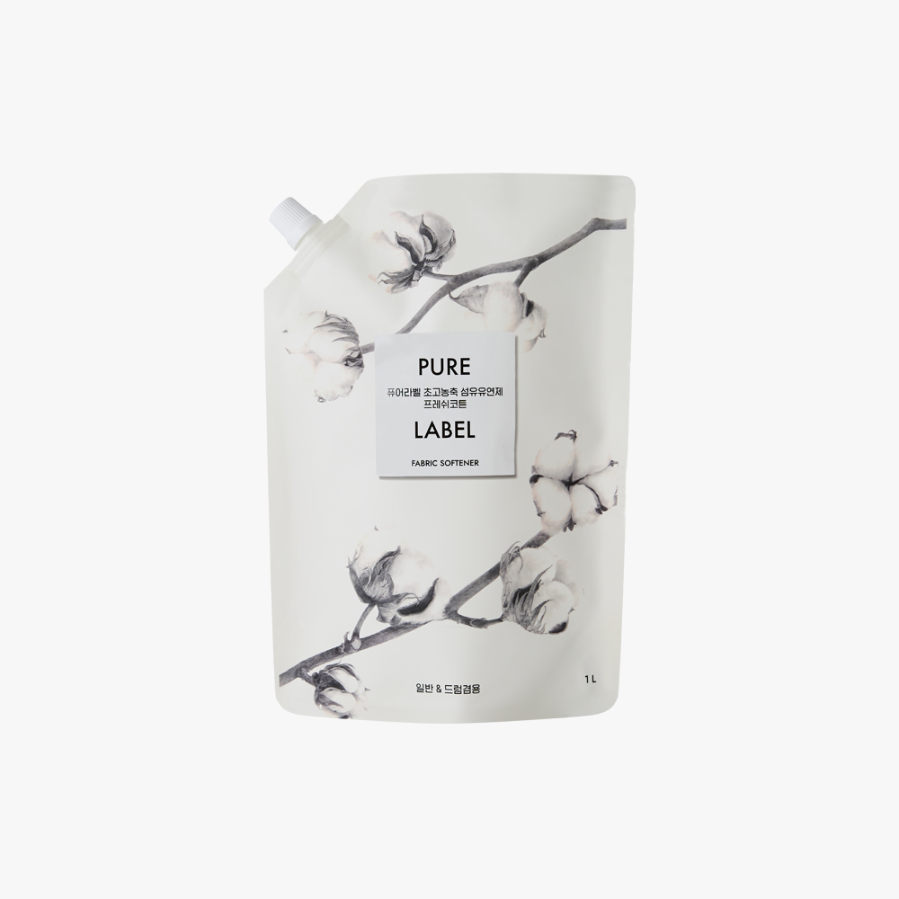 퓨어라벨 실내건조용 초고농축 섬유유연제 프레쉬코튼 리필 1L