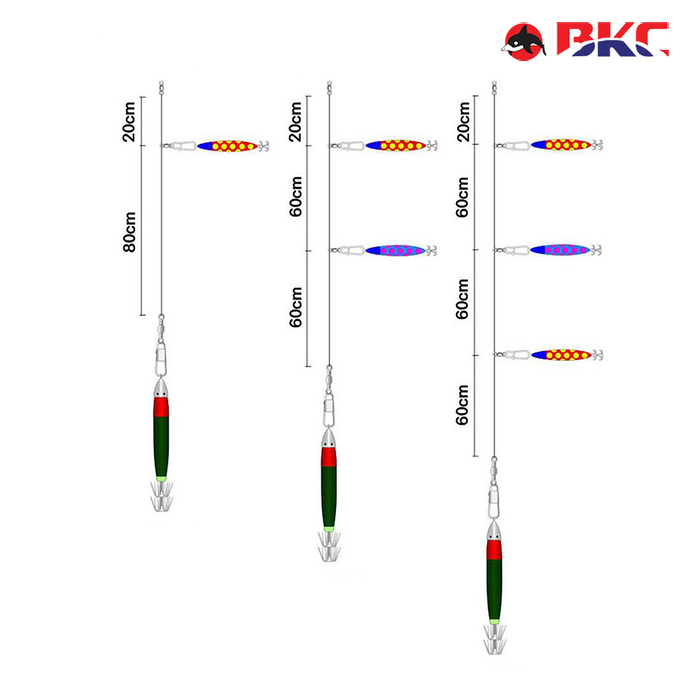 이카메탈 한치채비 오징어 한치 선상 낚시 채비 기둥줄 BK-994 1단 2개입 이미지 7
