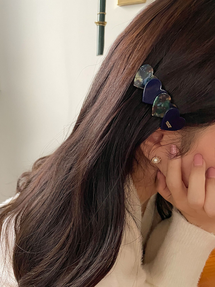 하트 헤어클립 옆머리 자동핀 프랑스 스타일 헤어악세사리 셀프 헤어핀 헤어클립 추천