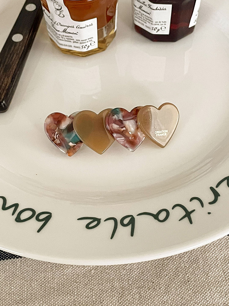 하트 헤어클립 옆머리 자동핀 프랑스 스타일 헤어악세사리 셀프 헤어핀 헤어클립 추천