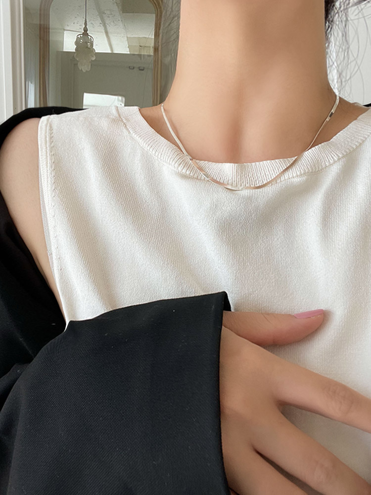 셀프러브 볼드 스네이크 네크리스 - 925 실버 2mm 뱀줄 18k 목걸이 - 상세 이미지 3