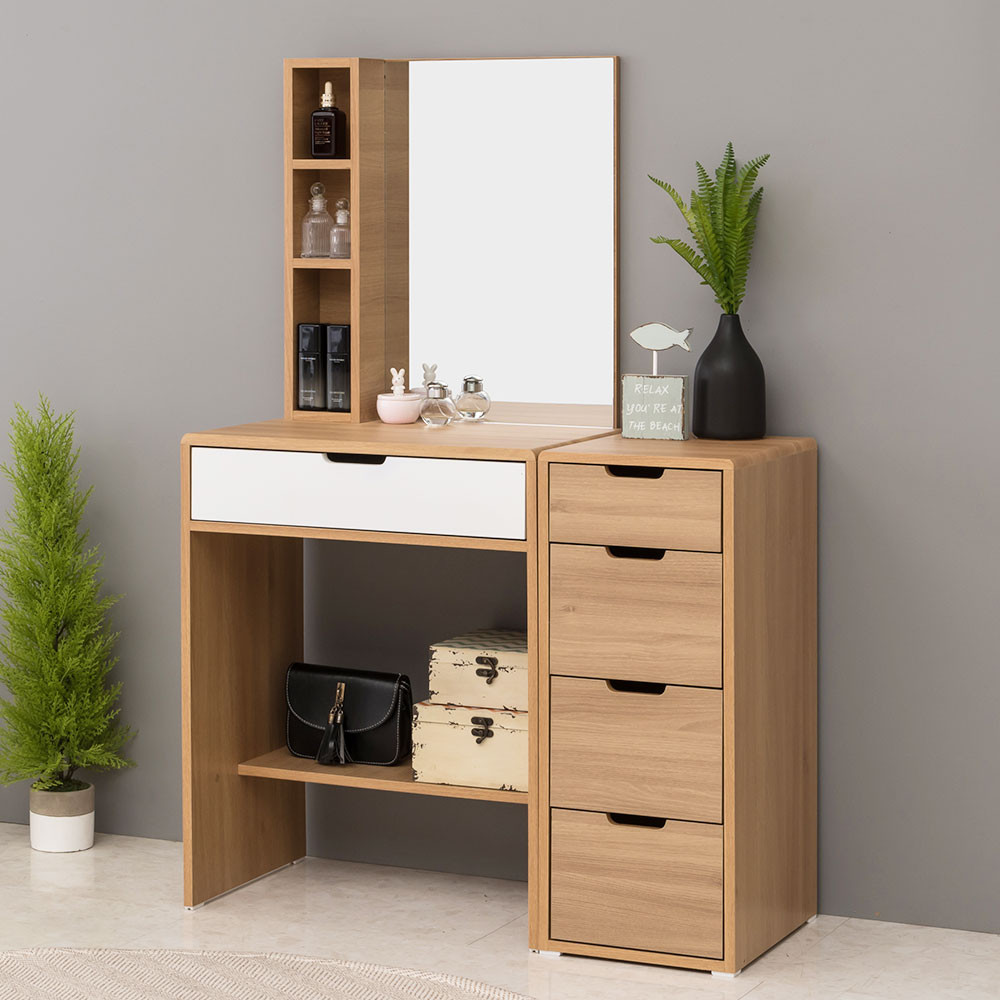 엘라 멀티 수납 화장대 세트 입식 미니 콘솔 600