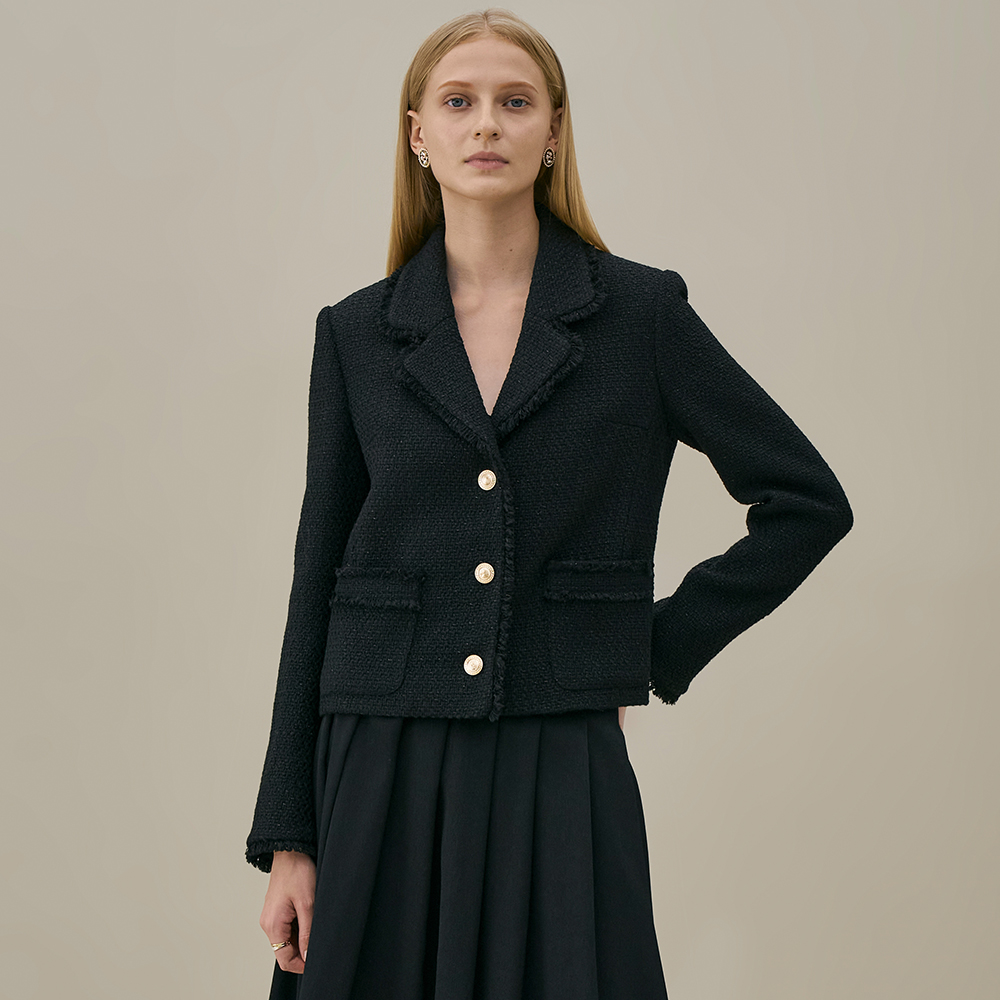 CARMEN Wool tweed jacket_black 제품 이미지