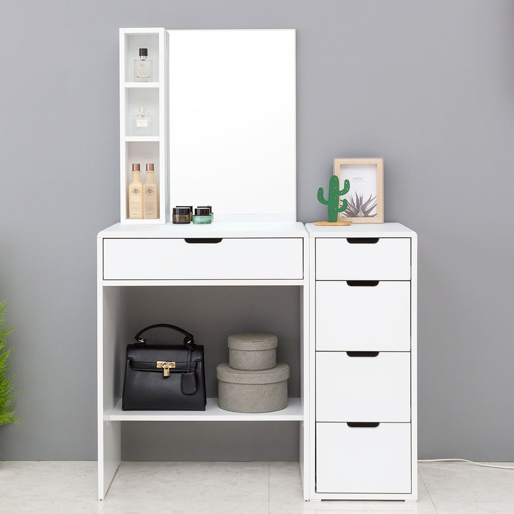 엘라 멀티 수납 화장대 세트 입식 미니 콘솔 600