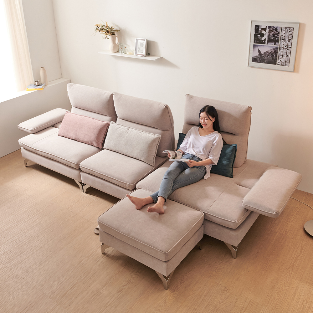 서광퍼니처 가이아 아쿠아텍스 조야 모듈형 스윙 쇼파 sk 연그레이, 6인용