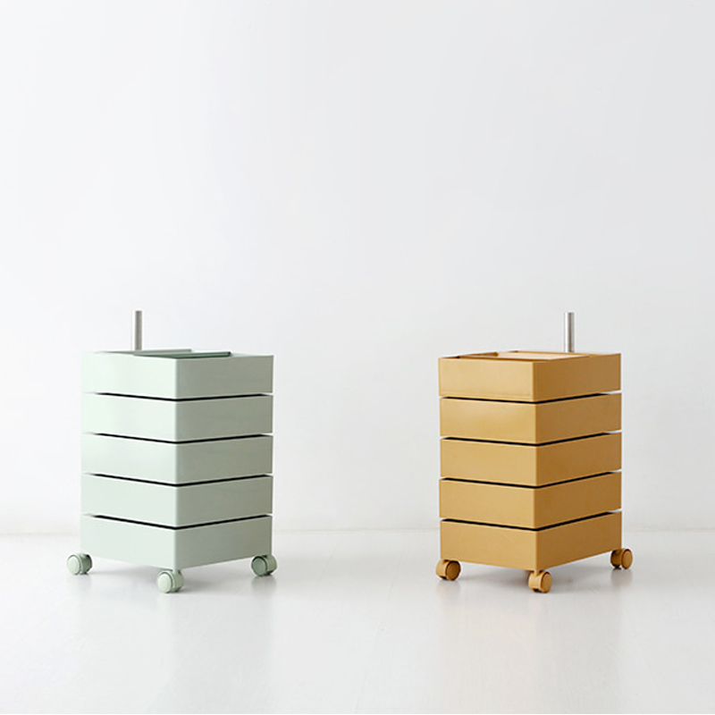 빙그리 회전서랍 트롤리 5단 그린 3325.9215