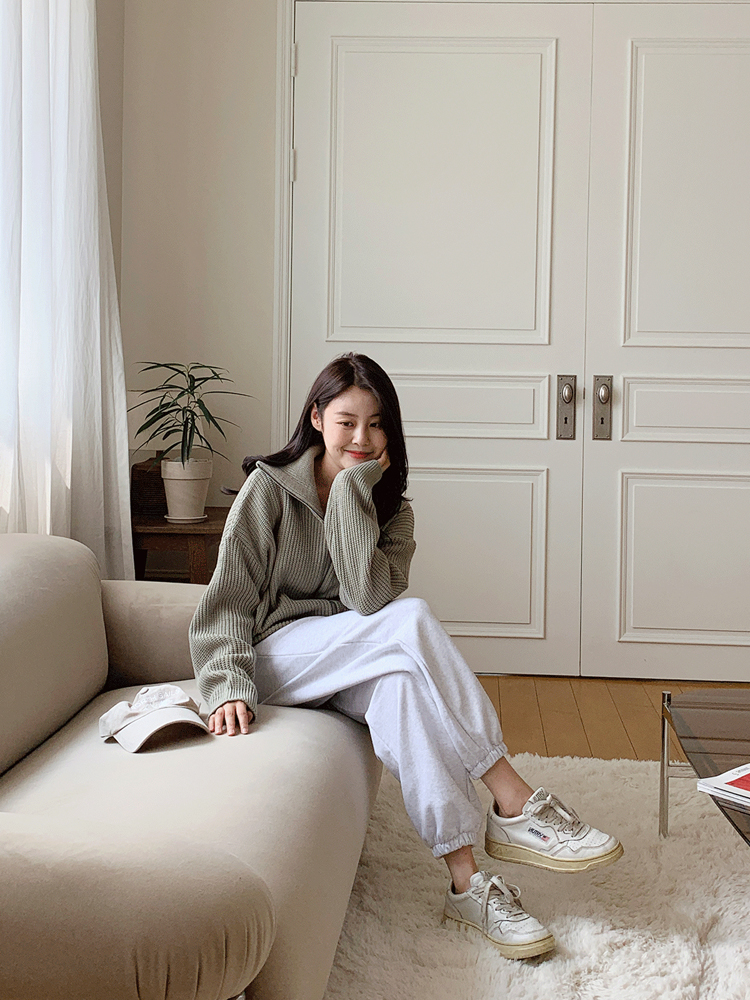 편한 하이웨스트 스트링 일자 밴딩팬츠 여자 배기바지 가을바지 여성 조거팬츠 - 상세 이미지 2