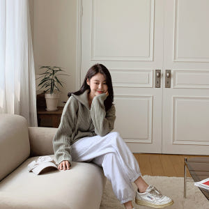 편한 하이웨스트 스트링 일자 밴딩팬츠 여자 배기바지 가을바지 여성 조거팬... 착용 후기 | 사이즈/핏 총정리 - 상품 이미지 4