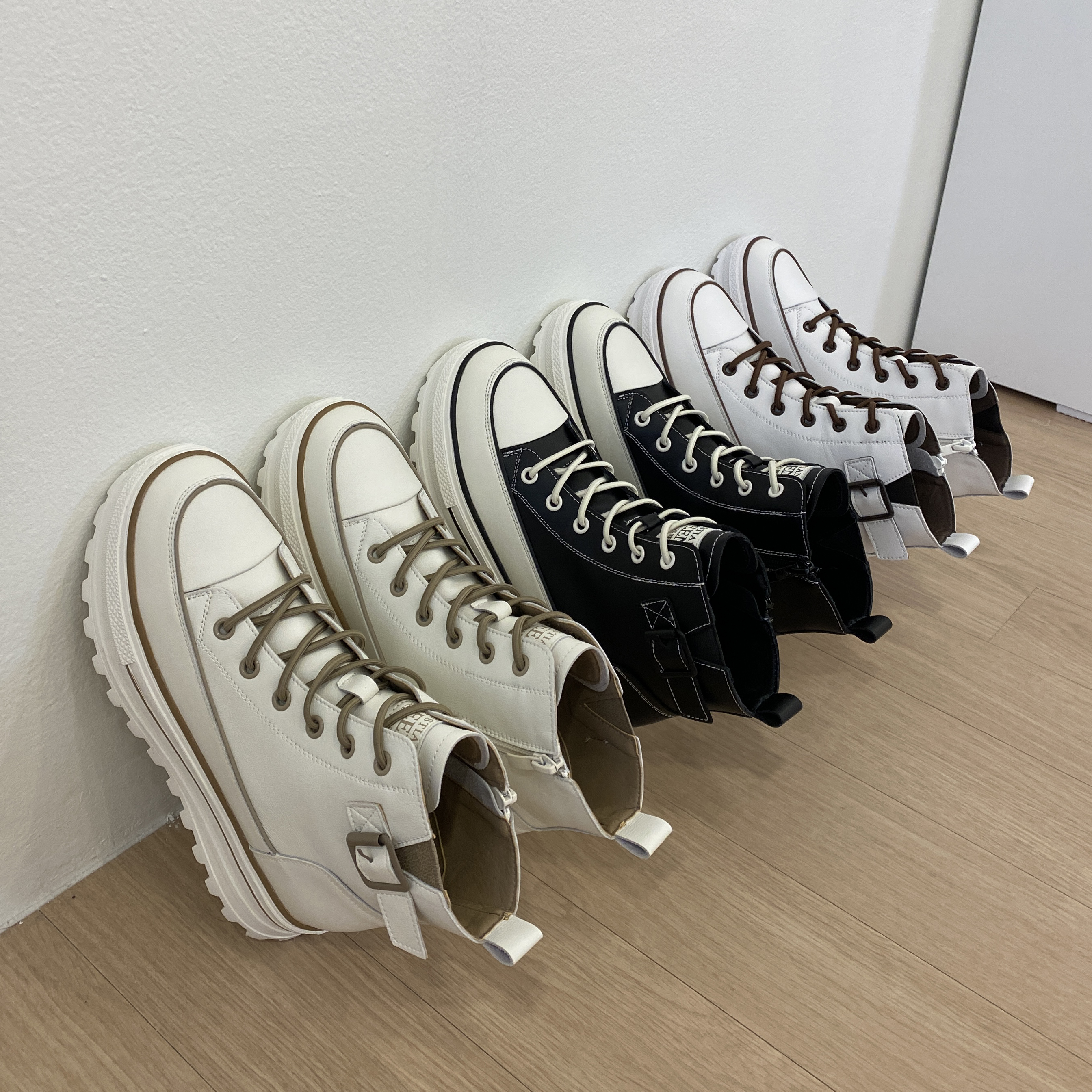 캔버스운동화 키높이운동화 하이탑운동화 발목 워커 스니커즈 - 상세 이미지 3