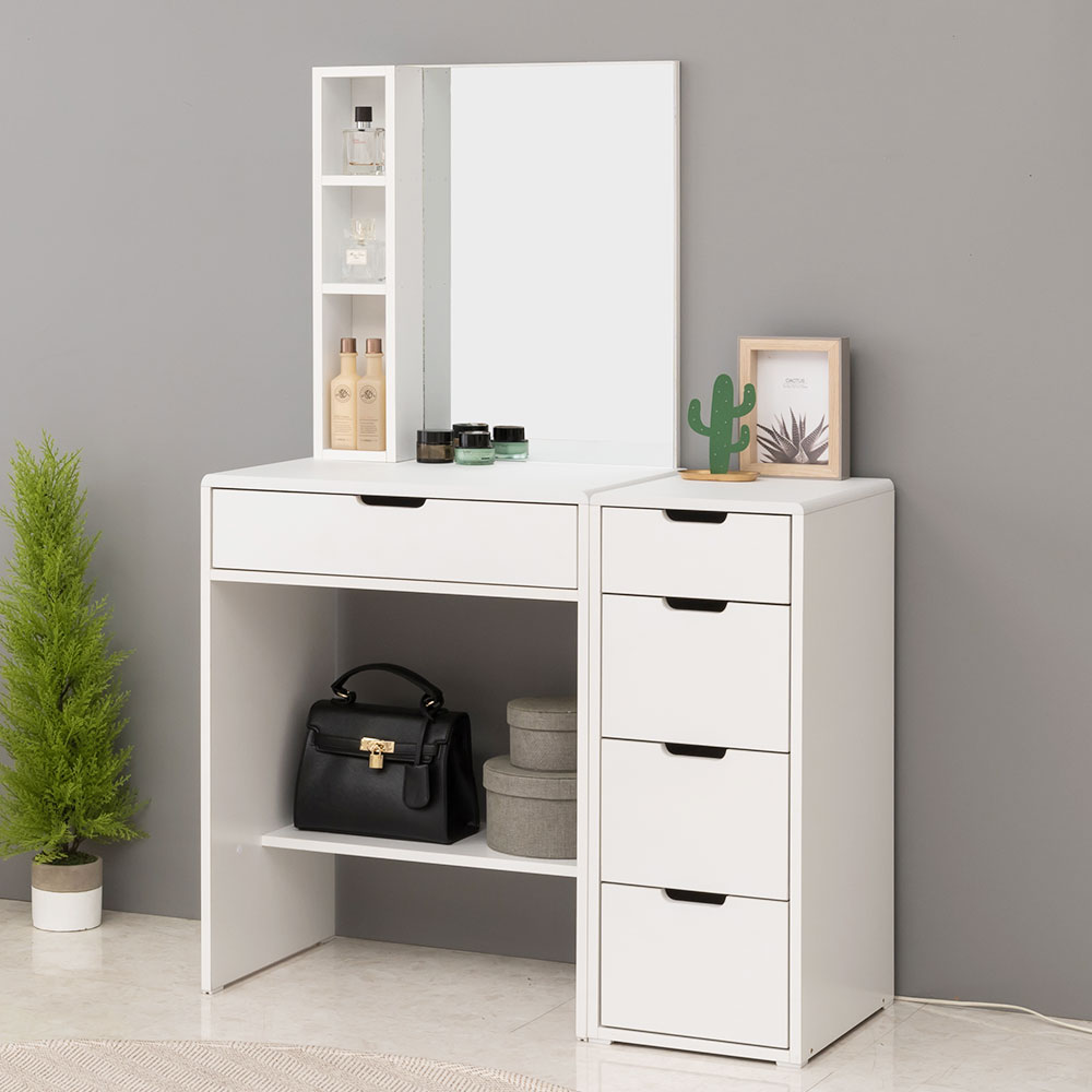 엘라 멀티 수납 화장대 세트 입식 미니 콘솔 600