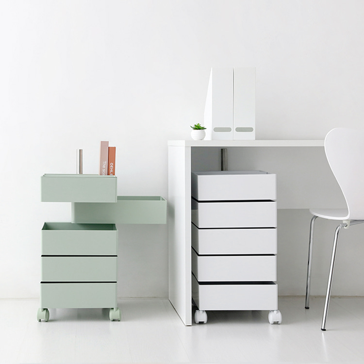 빙그리 회전서랍 트롤리 5단 화이트 1460.3771