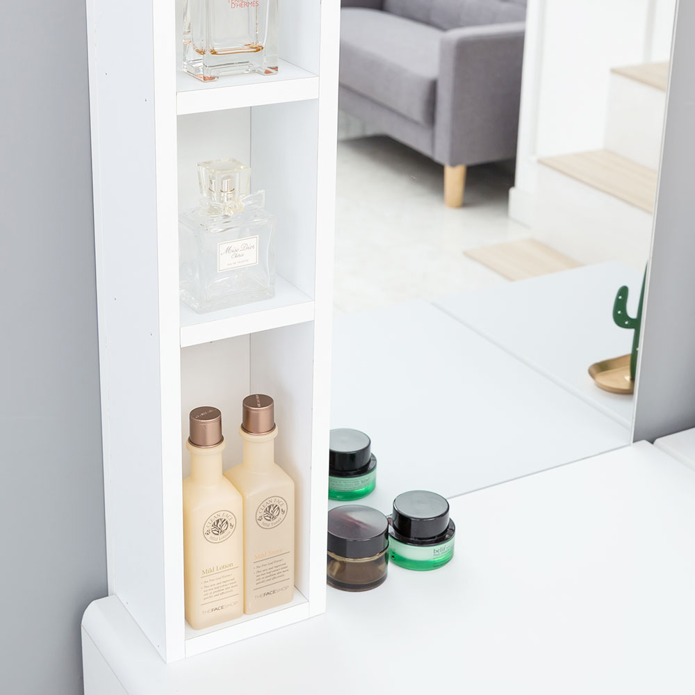 엘라 멀티 수납 화장대 세트 입식 미니 콘솔 600