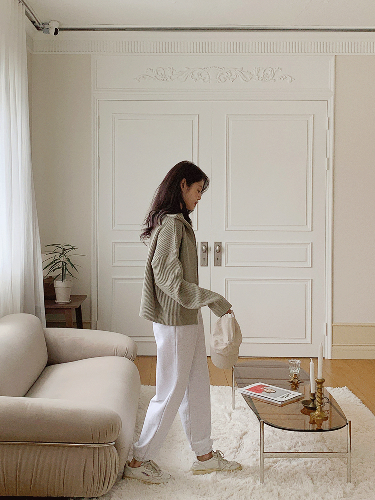 편한 하이웨스트 스트링 일자 밴딩팬츠 여자 배기바지 가을바지 여성 조거팬츠 - 상세 이미지 5