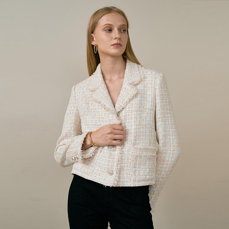 CARMEN Wool tweed jacket_ivory 제품 이미지