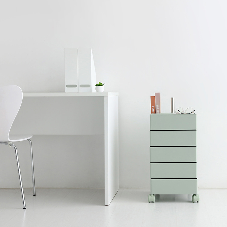 빙그리 회전서랍 트롤리 5단 그린 3325.9215