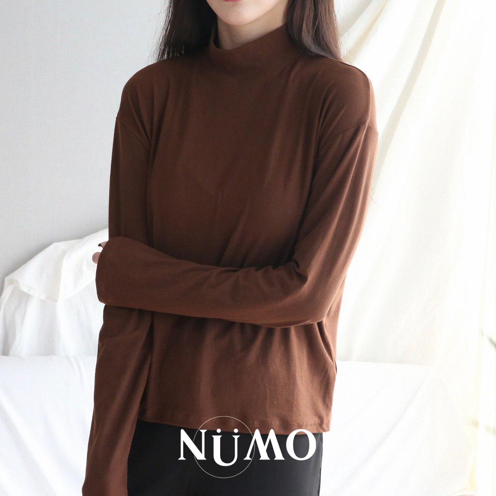 누모 목폴라티 터틀넥 반목폴라 기모 겨울 티셔츠 - 상세 이미지 5