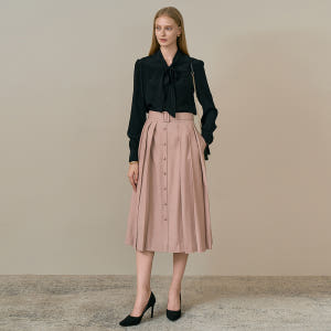JANE Belted pleats skirt_pink brown 착용 후기 | 사이즈/핏 총정리 - 상품 이미지 1