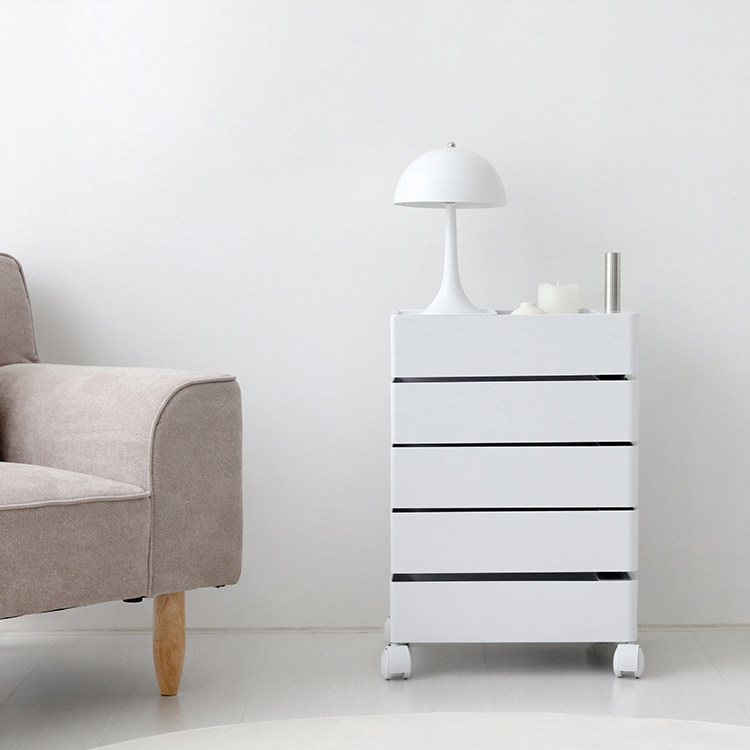 빙그리 회전서랍 트롤리 5단 화이트 1460.3771