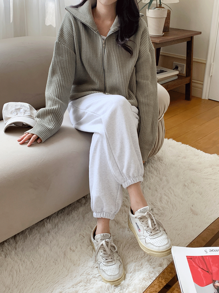 편한 하이웨스트 스트링 일자 밴딩팬츠 여자 배기바지 가을바지 여성 조거팬츠 - 상세 이미지 3