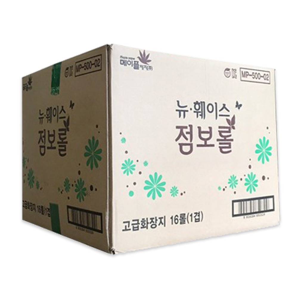 뉴훼이스 점보롤 1겹 450M 16롤 메이플제지 업소용 롤 화장지 휴지 - 상품 이미지