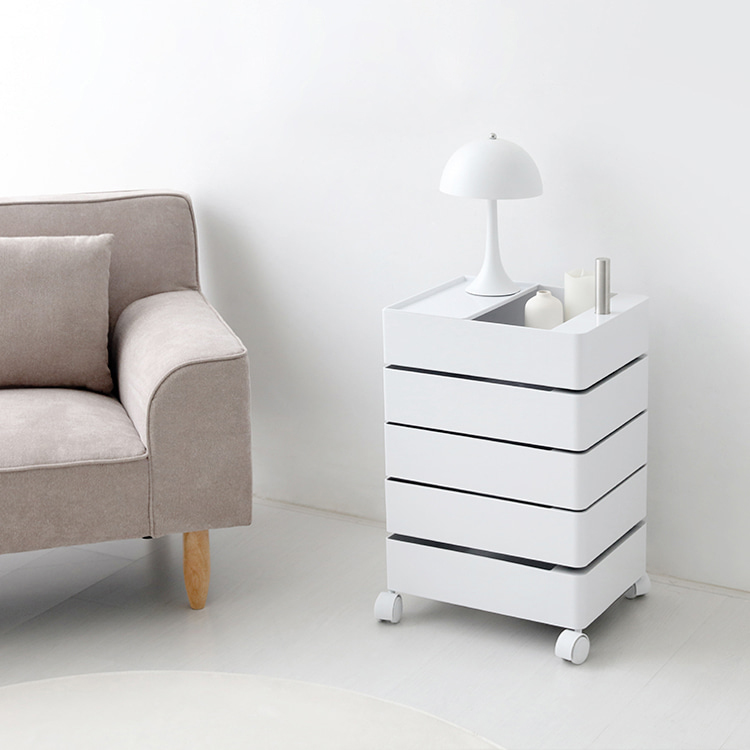 빙그리 회전서랍 트롤리 5단 화이트 1460.3771