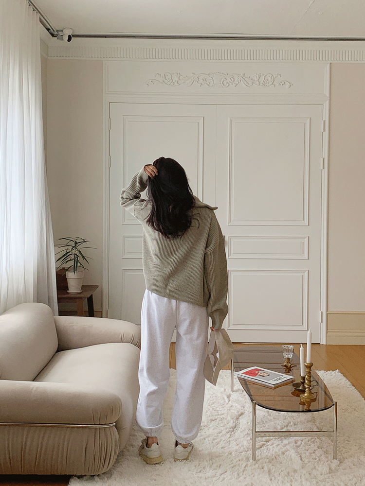 편한 하이웨스트 스트링 일자 밴딩팬츠 여자 배기바지 가을바지 여성 조거팬츠 - 상세 이미지 4