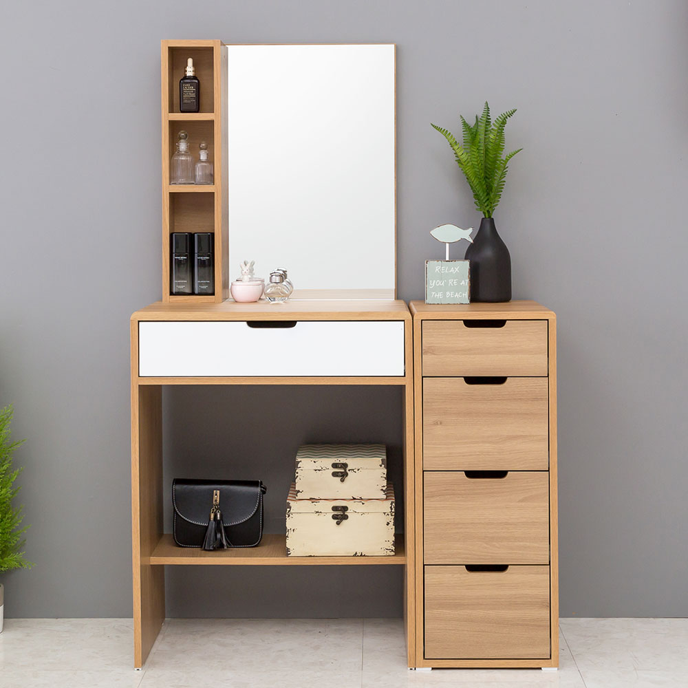 엘라 멀티 수납 화장대 세트 입식 미니 콘솔 600