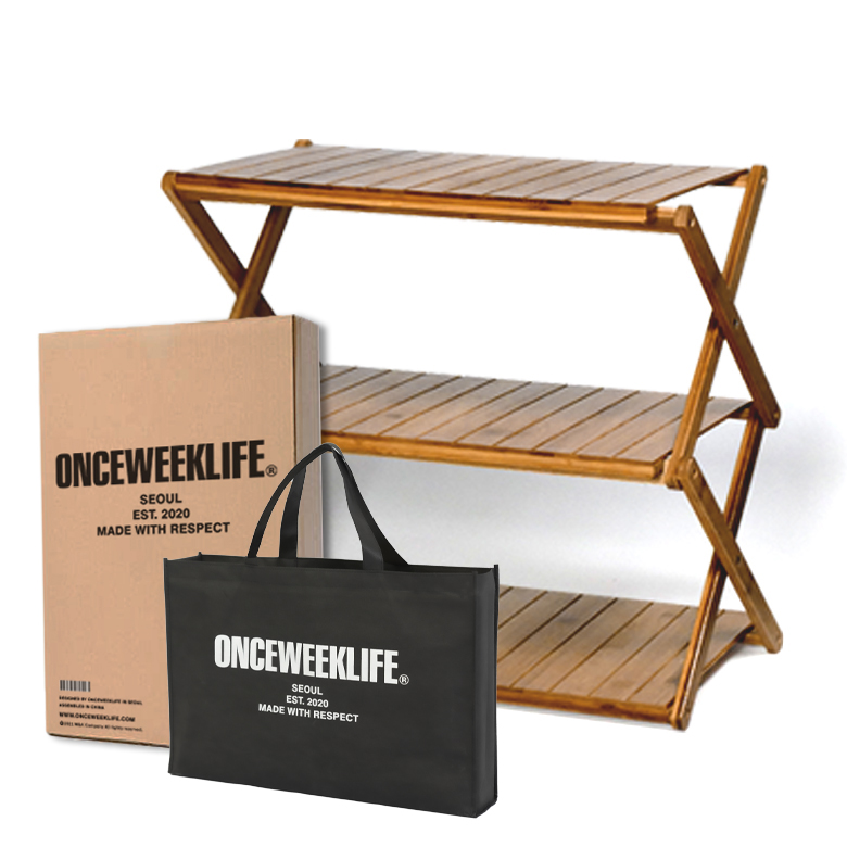 원스위크라이프 캠핑 선반 접이식 우드 쉘프 기본형 3단