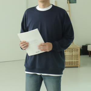 남자맨투맨 커플맨투맨 오버핏 남자 긴팔티 착용 후기 | 사이즈/핏 총정리 - 상품 이미지 4