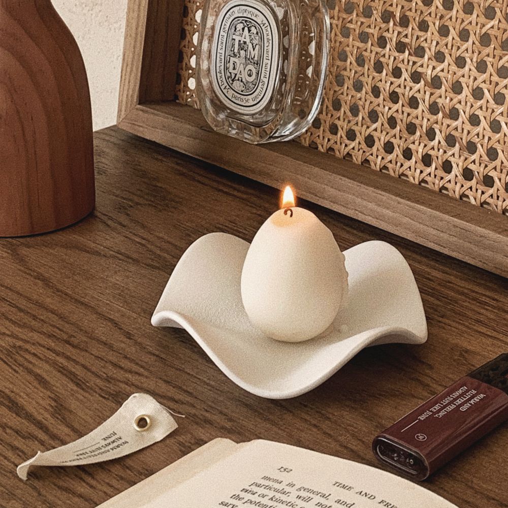 유월가게 세라믹 웨이브 트레이 인센스 홀더 캔들홀더 악세사리트레이 스몰